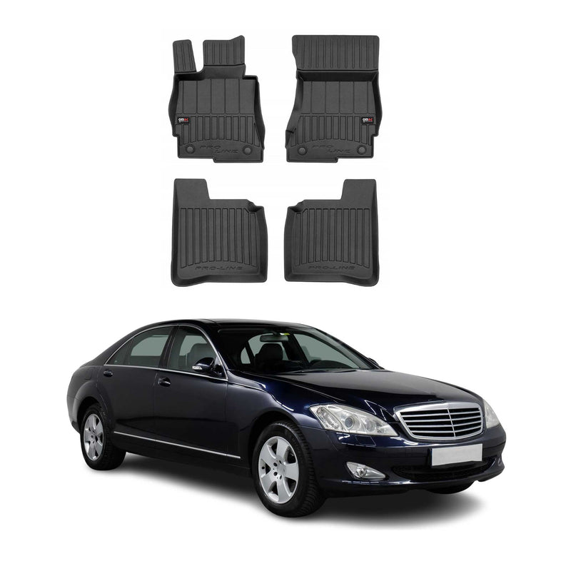 Tappetini in TPE neri per Mercedes Classe S W221 2005-2013, 4 pezzi
