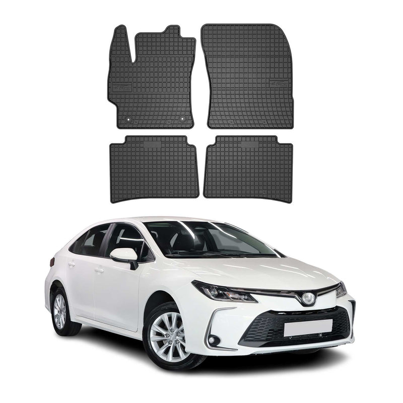Tappetini in gomma neri per Toyota Corolla XII 2018-2025, 4 pezzi.