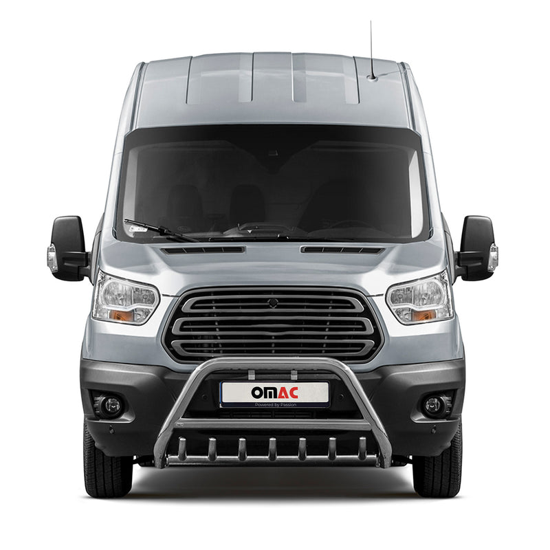 Protezione anteriore per Ford Transit 2014-2025 con bull bar ABE argento