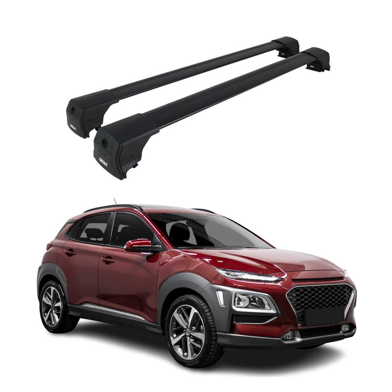 Portapacchi da tetto per Hyundai Kona 2018-2025 ABE alluminio nero