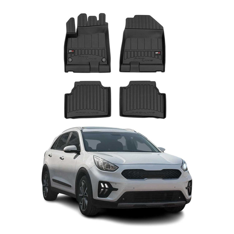 Tappetini Kia e-Niro 2018-2022 in TPE nero, 4 pezzi