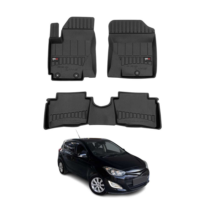2008-2014 Hyundai i20 Fußmatten TPE Schwarz 3 tlg