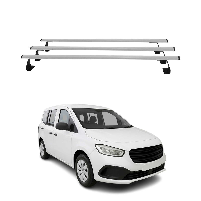 Portapacchi da tetto per Mercedes Citan 2021-2025 in acciaio argento, 3 pezzi
