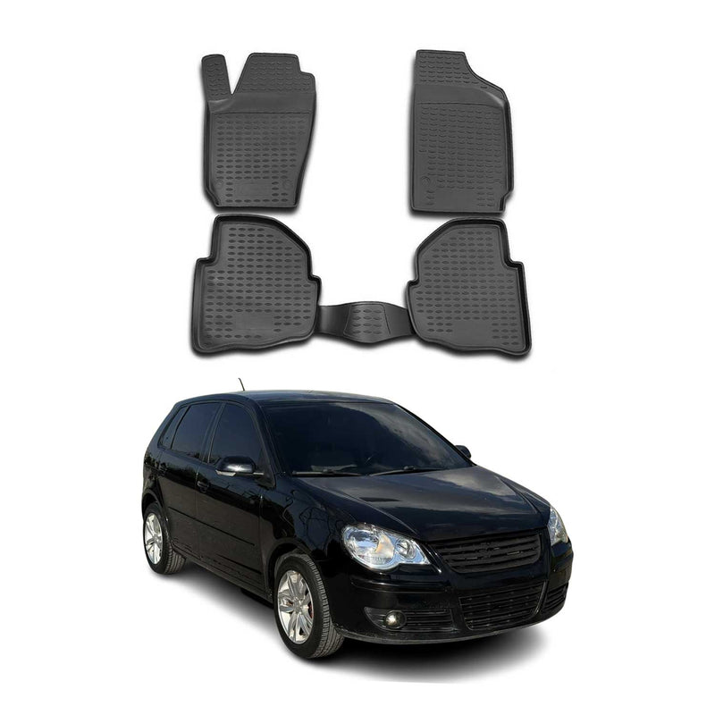 Tappetini VW Polo 2001-2009 TPE Nero 4 pezzi