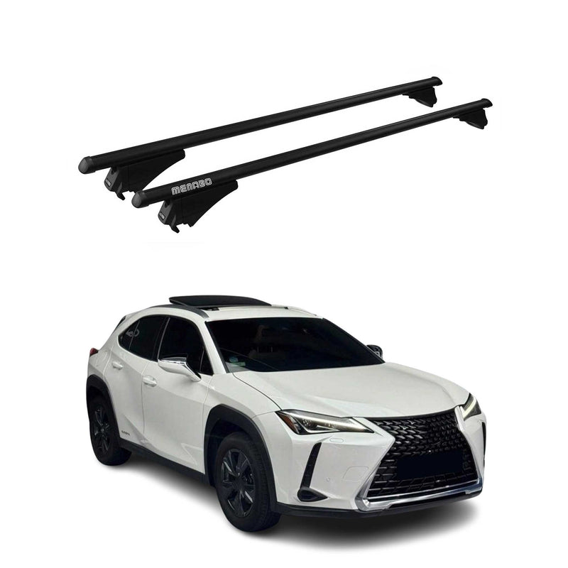 Portapacchi Menabo per Lexus UX 2018-2025 ABE alluminio nero 2 pezzi