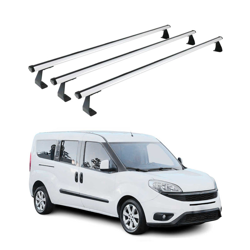 Dachträger Gepäckträger Relingträger für Fiat Doblo 2010-2021 Aluminium Grau 3x