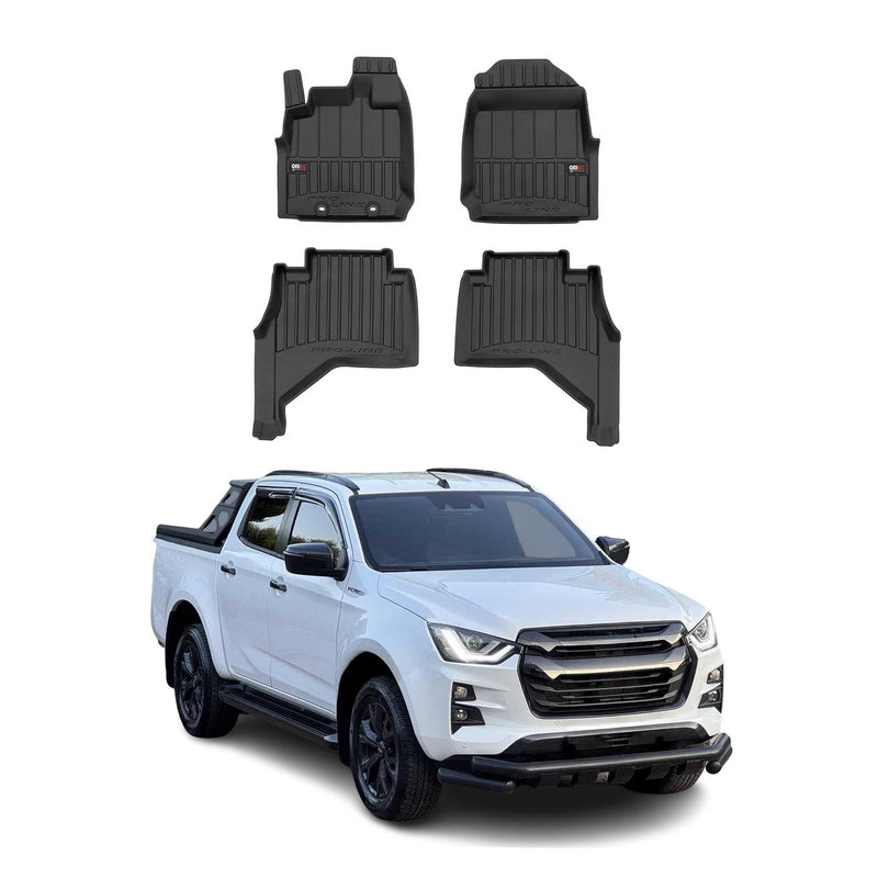 Tappetini in TPE neri per Isuzu D-Max Double Cab 2019-2025, 4 pezzi