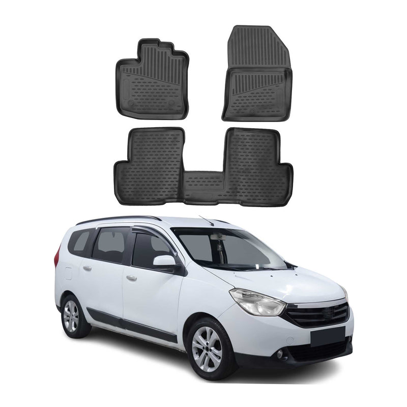 2012-2024 Dacia Lodgy Fußmatten TPE Schwarz 4 tlg