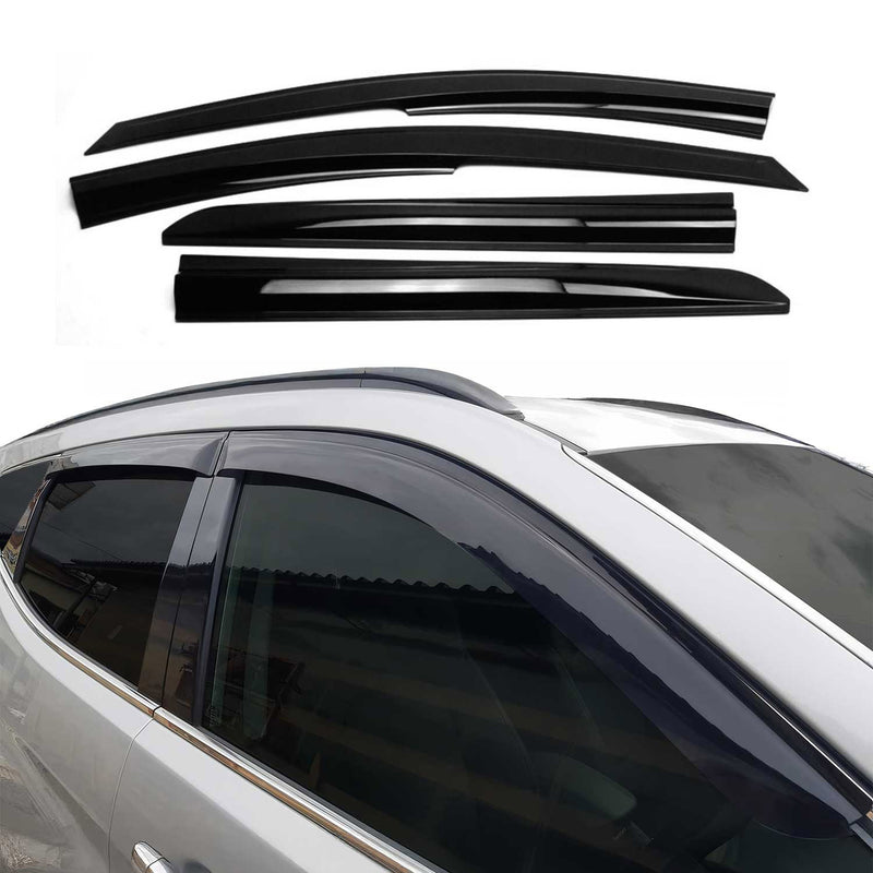 4 deflettori antivento e antipioggia per Hyundai Bayon 2021-2025 in acrilico scuro