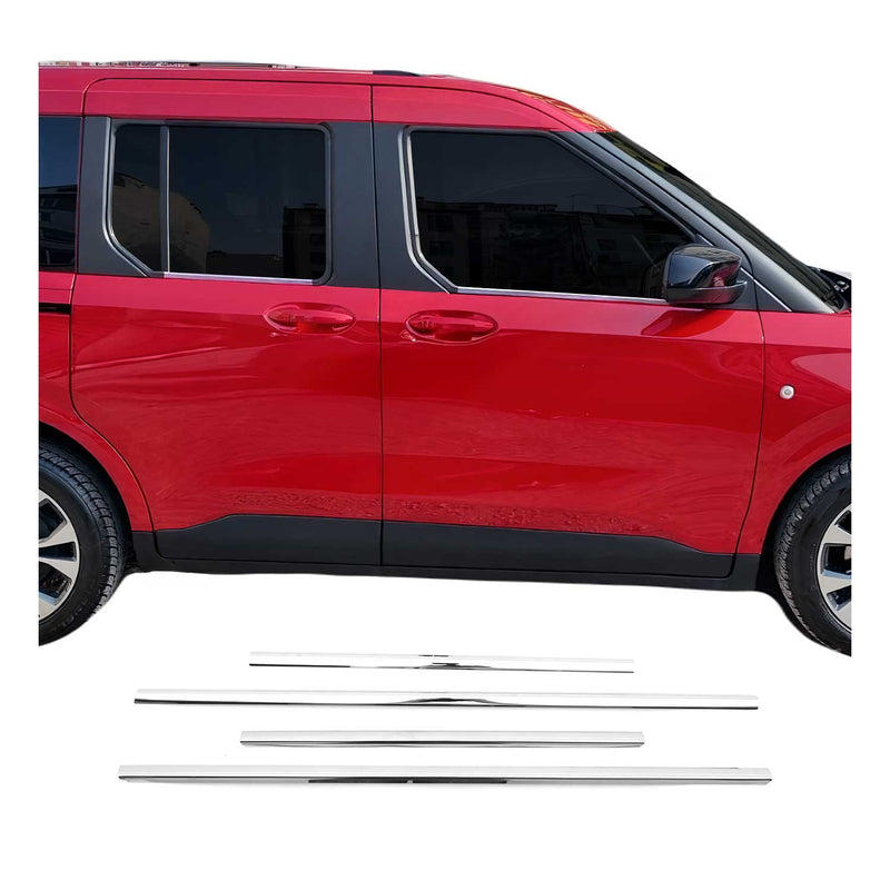 Listelli decorativi per finestrini Ford Tourneo Courier 2023-2025 in acciaio inox, 4 pezzi