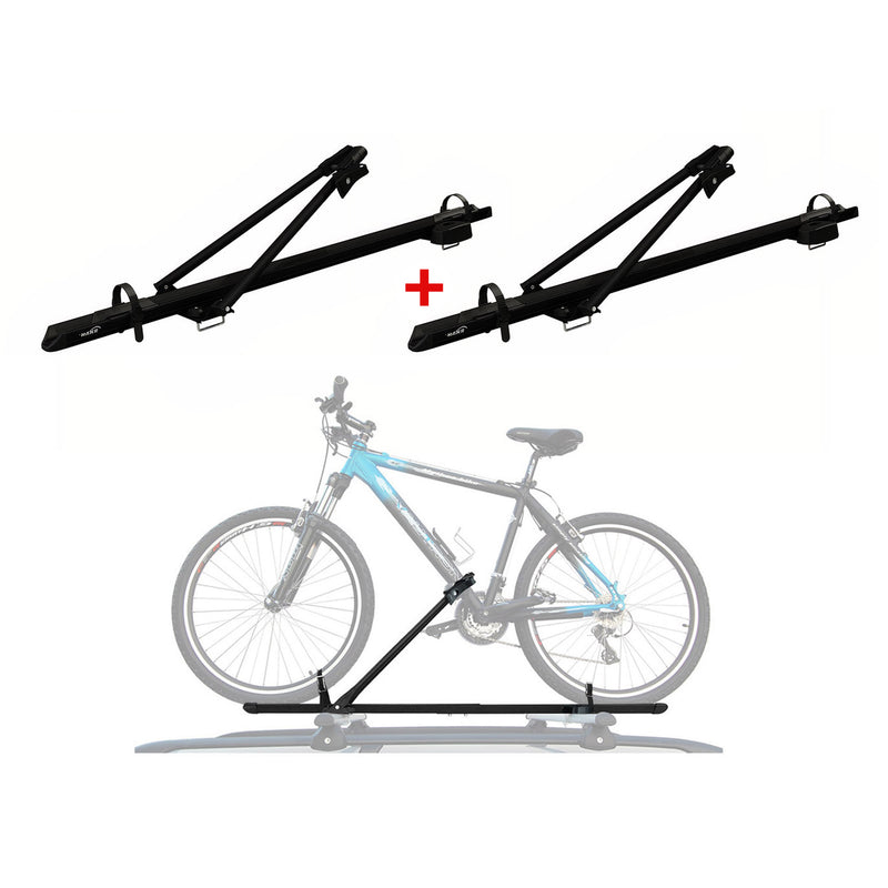 Portabici da tetto per 2 bici fino a 17 kg, in alluminio, colore nero