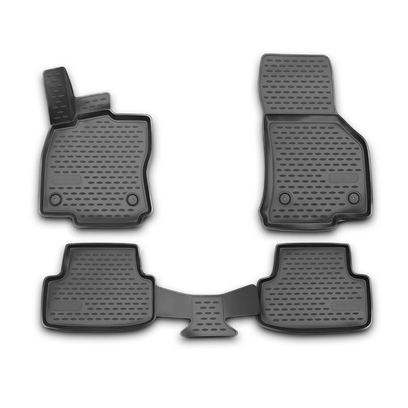 Tappetini in gomma neri per VW Golf VII 2012-2019, 4 pezzi.