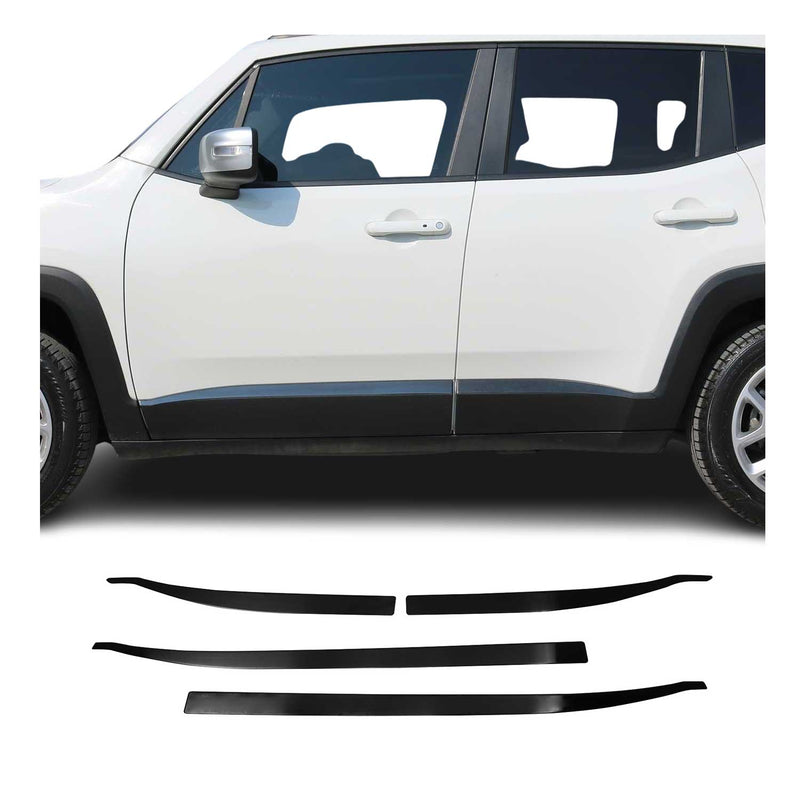 Seitentürleiste Türschutzleiste für Jeep Renegade 2015-2024 Gebürstet Dunkel 4x