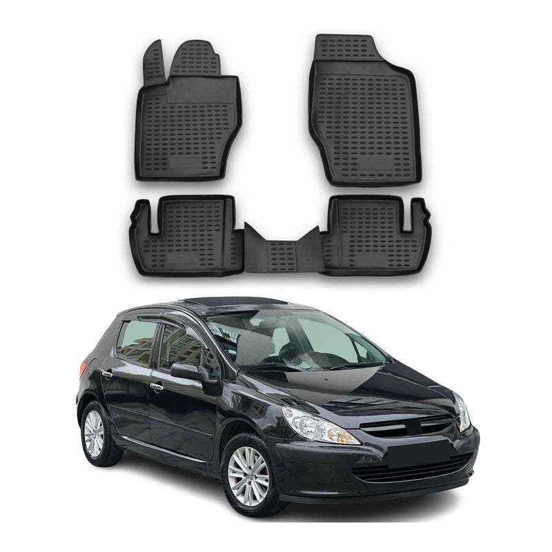 Tappetini Peugeot 307 2001-2008 TPE Nero 4 pezzi