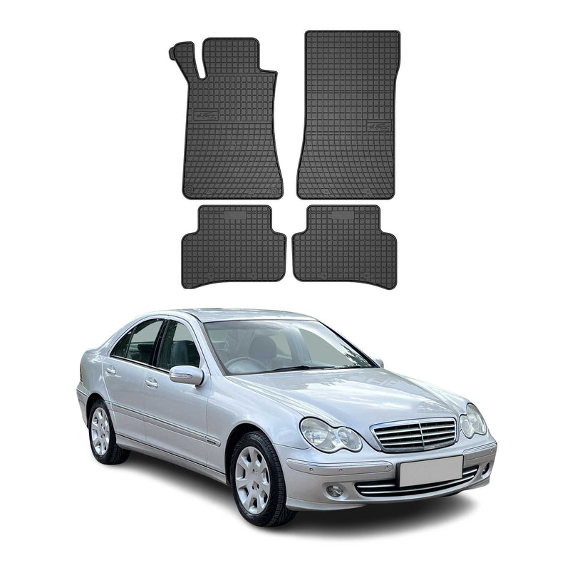 2000-2007 Mercedes C Klasse W203 Fußmatten Gummi Schwarz 4 tlg
