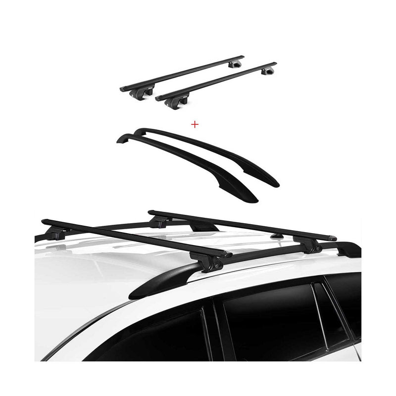 Barre portatutto + set barre portatutto per Ford Kuga 2012-2019 Alu Nero 4x