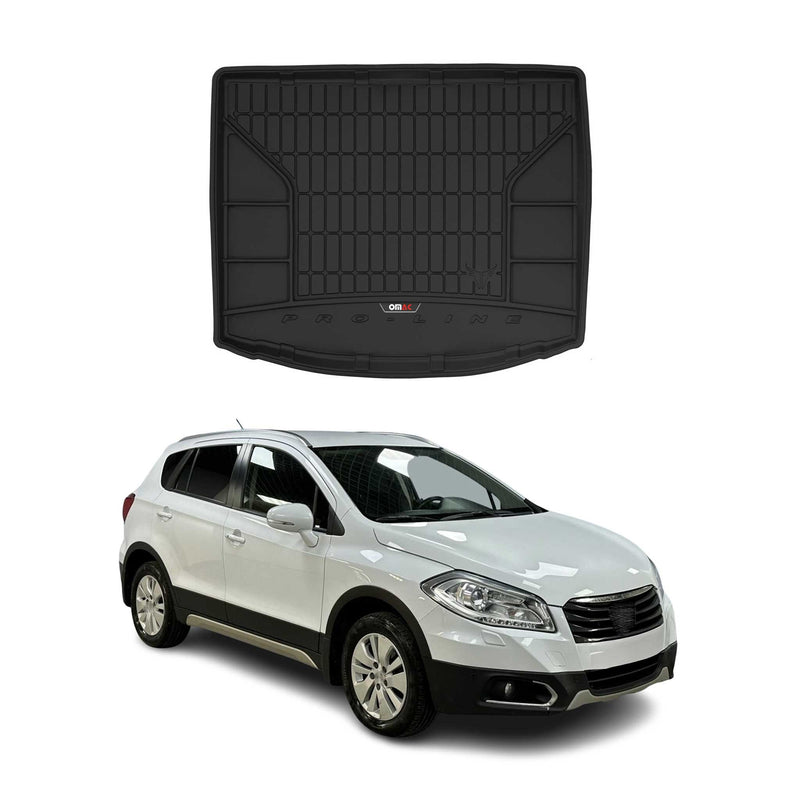 Vasca baule in gomma OMAC per Suzuki SX4 S-Cross 2013-2018 TPE Nero inferiore