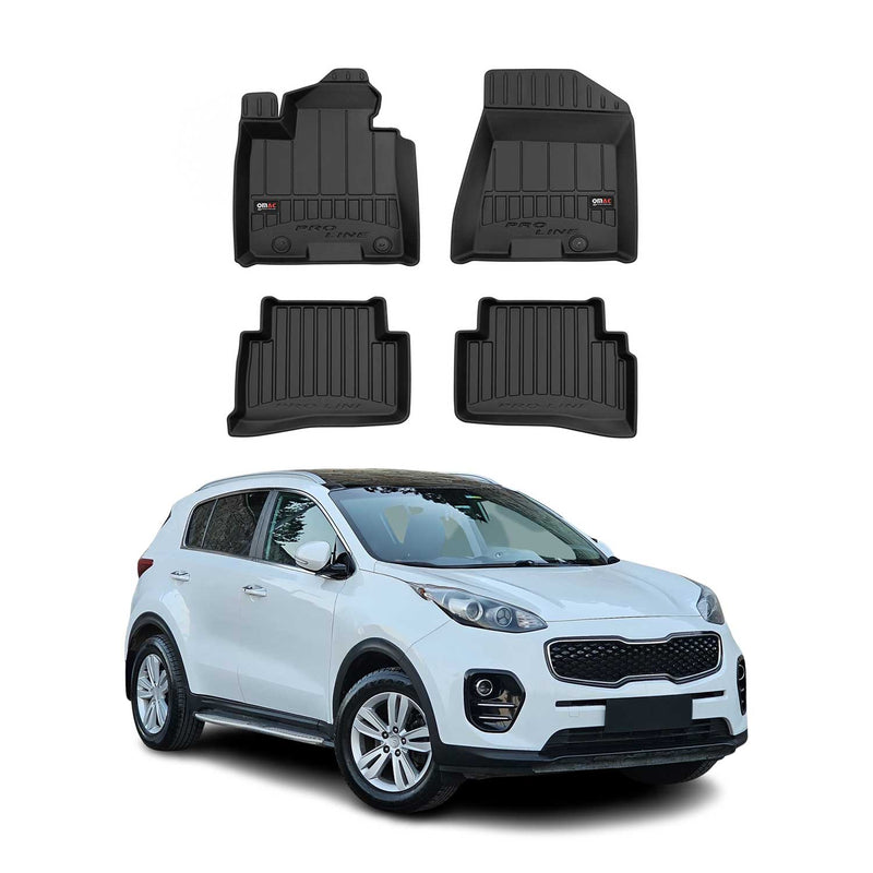 Tappetini Kia Sportage 2014-2018 in TPE nero, 4 pezzi