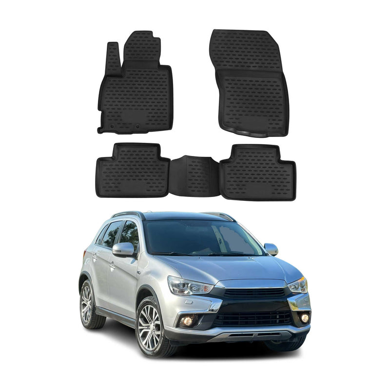 Tappetini Mitsubishi ASX 2010-2023 in TPE nero, 4 pezzi
