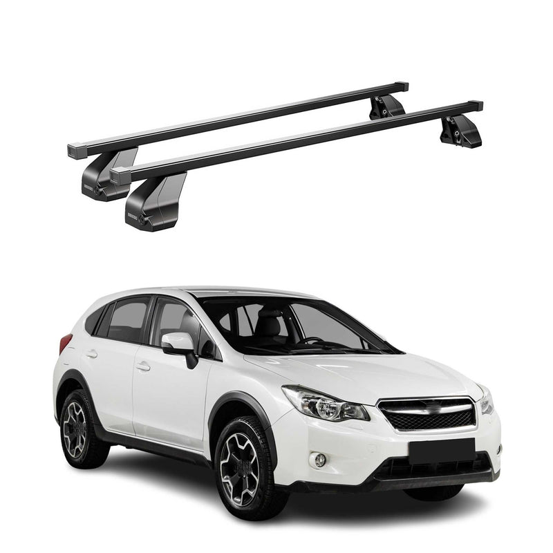 Portapacchi in acciaio Menabo per Subaru XV 2011-2018 nero 2 pezzi