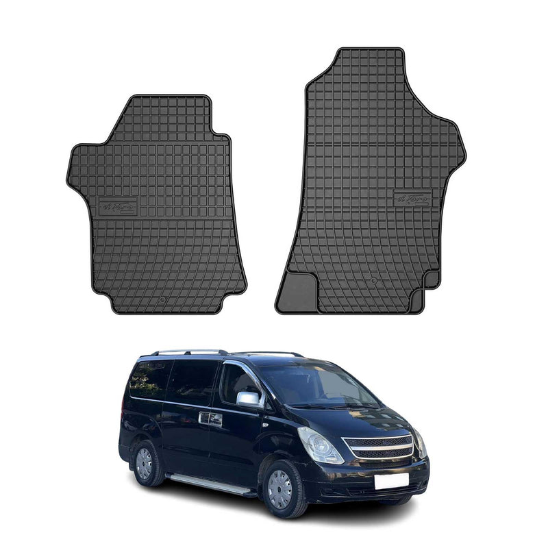 Tappetini in gomma neri per Hyundai H-1 2008-2020, 2 pezzi