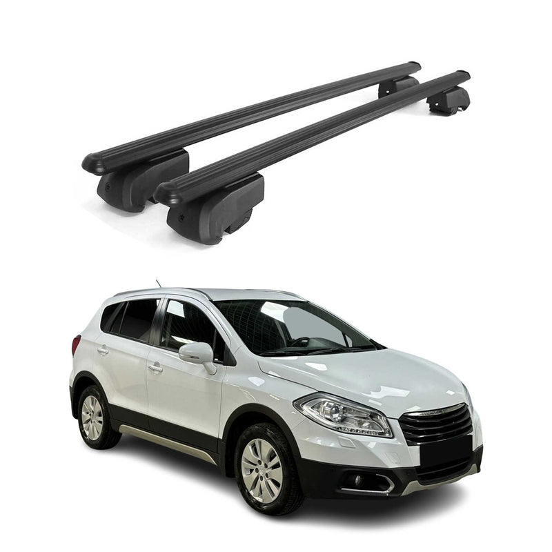 Portapacchi da tetto per Suzuki SX-4 S-Cross 2013-2023 ABE Alu Nero 2x