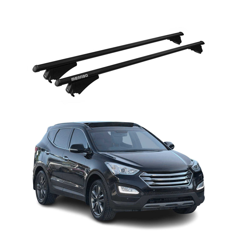 Portapacchi Menabo per Hyundai Santa Fe 2012-2018 ABE alluminio nero 2x