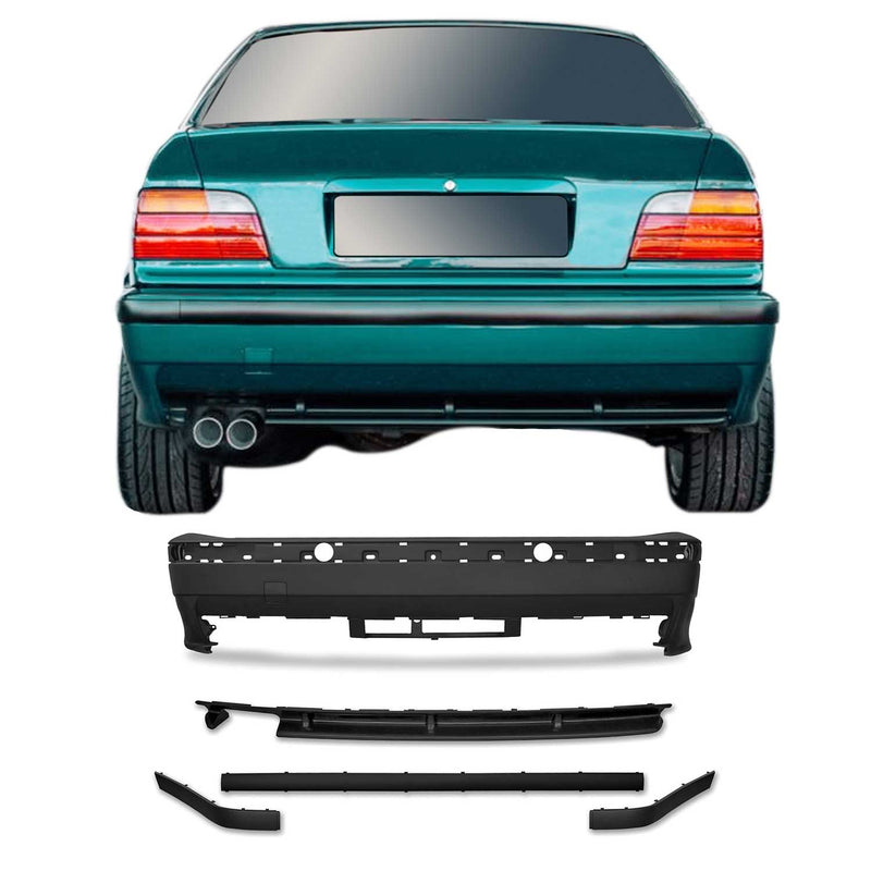 JOM Heckstoßstange für BMW 3er E36 Coupe Cabrio Limo Touring Schwarz Kunststoff