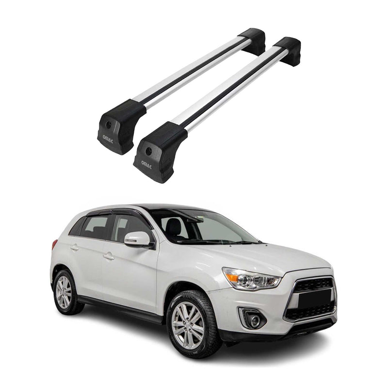 Portapacchi da tetto per Mitsubishi ASX 2010-2023 portapacchi base grigio alluminio 2 pezzi