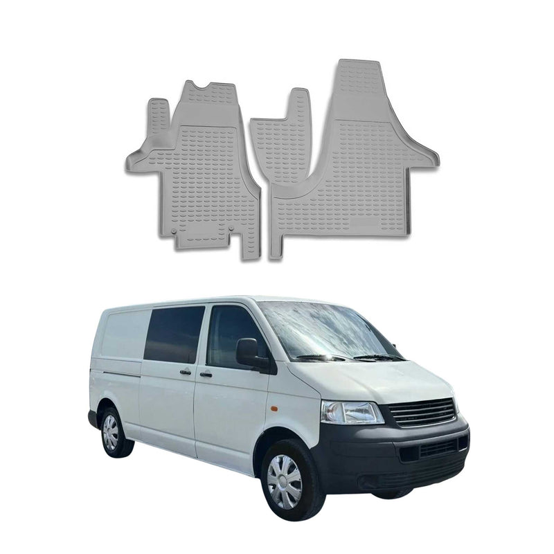 Tappetini in TPE grigio per VW Transporter T5 2003-2015, 2 pezzi