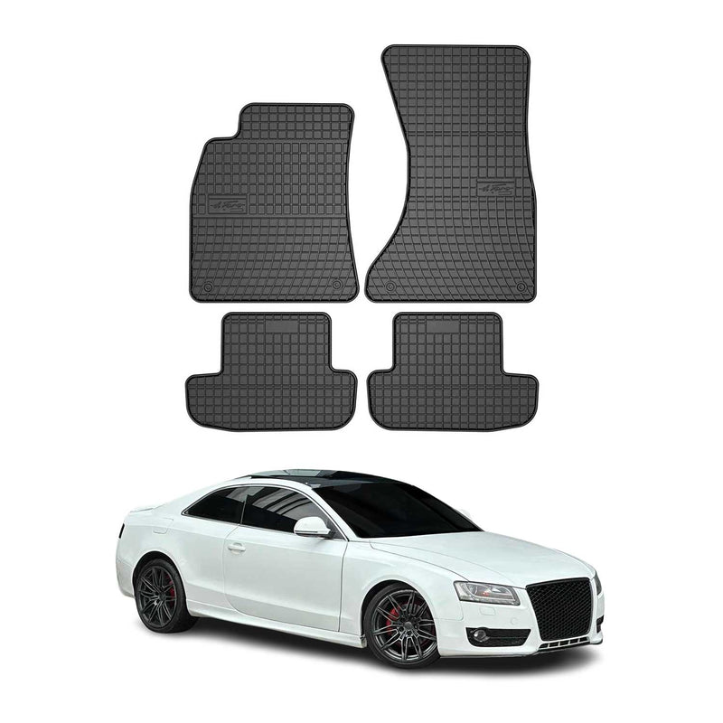 Tappetini in gomma neri per Audi A5 Cabriolet Coupe 8T3 8F7 2007-2017, 4 pezzi.