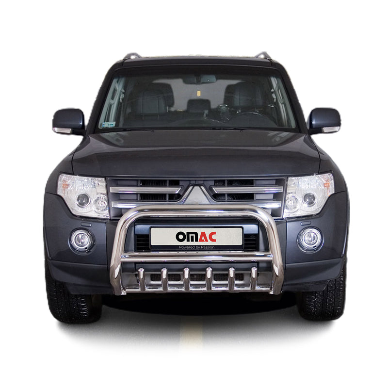 Barra di protezione anteriore per Mitsubishi Pajero 2007-2014 con ABE in acciaio argento