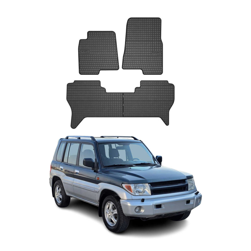 Tappetini in gomma neri per Mitsubishi Pajero 1996-2006, 4 pezzi.