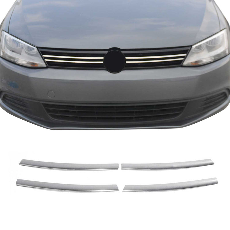 Kühlergrill Leisten Grillleisten für VW Jetta 2010-2014 Edelstahl Silber 4tlg