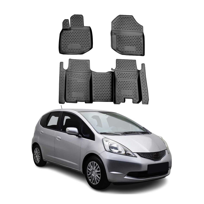 2008-2015 Honda Jazz Fußmatten TPE Schwarz 4 tlg