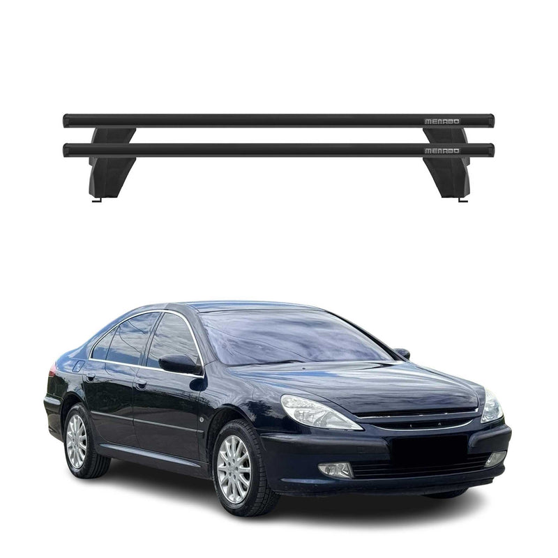 Menabo Dachträger Grundtäger für Peugeot 607 2005-2010 FL 75kg Alu Schwarz 2 tlg
