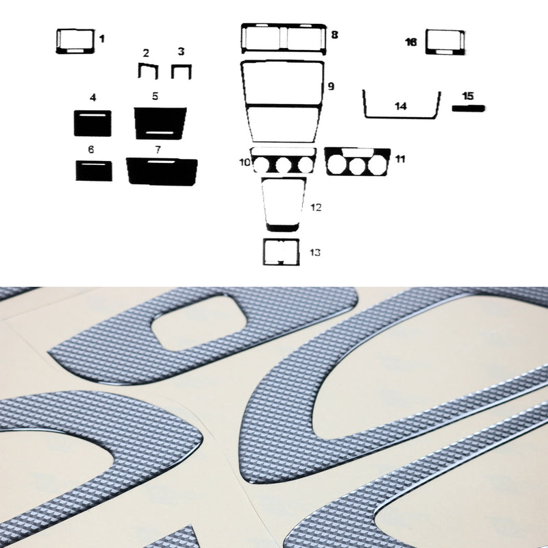 Decorazione interna abitacolo per Skoda Octavia 2004-2009 effetto carbonio 16 pezzi