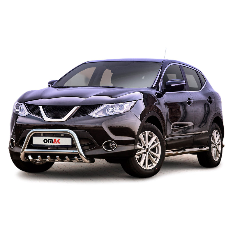Protezione anteriore per Nissan Qashqai 2013-2017 ABE bull bar argento