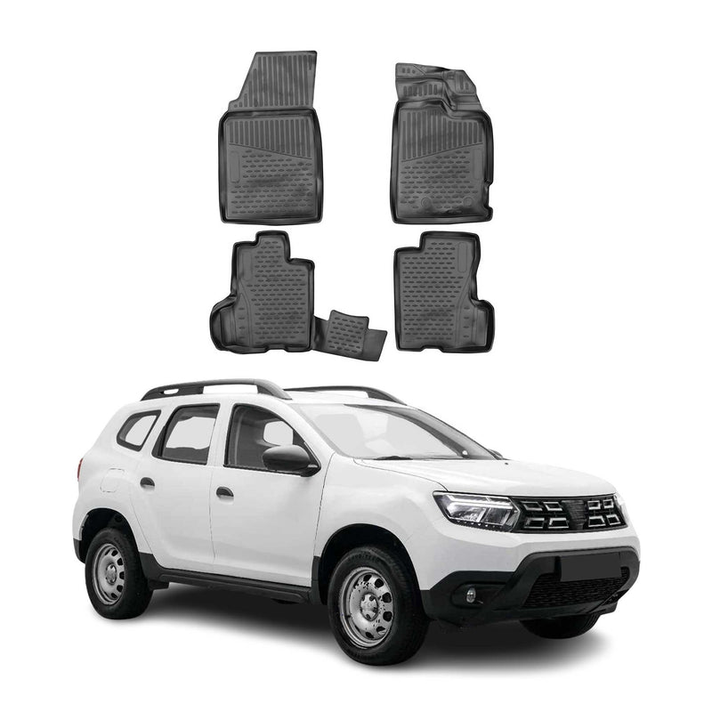 Tappetini Dacia Duster 2018-2024 in TPE Nero 4 pezzi