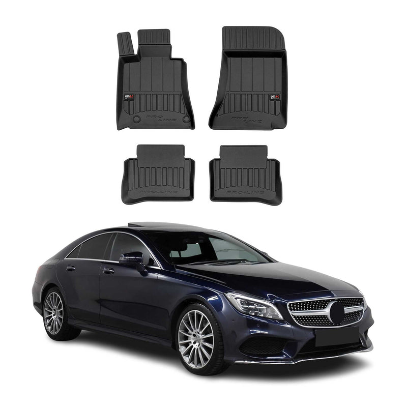 Tappetini Mercedes CLS C218 X218 2011-2017 in TPE nero, 4 pezzi
