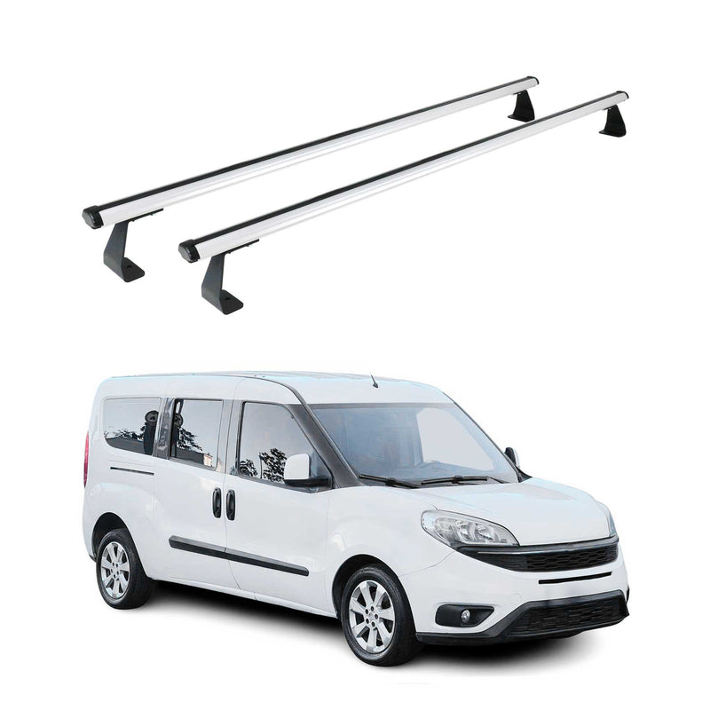 Portapacchi da tetto per Fiat Doblo 2010-2021 grigio alluminio 2x