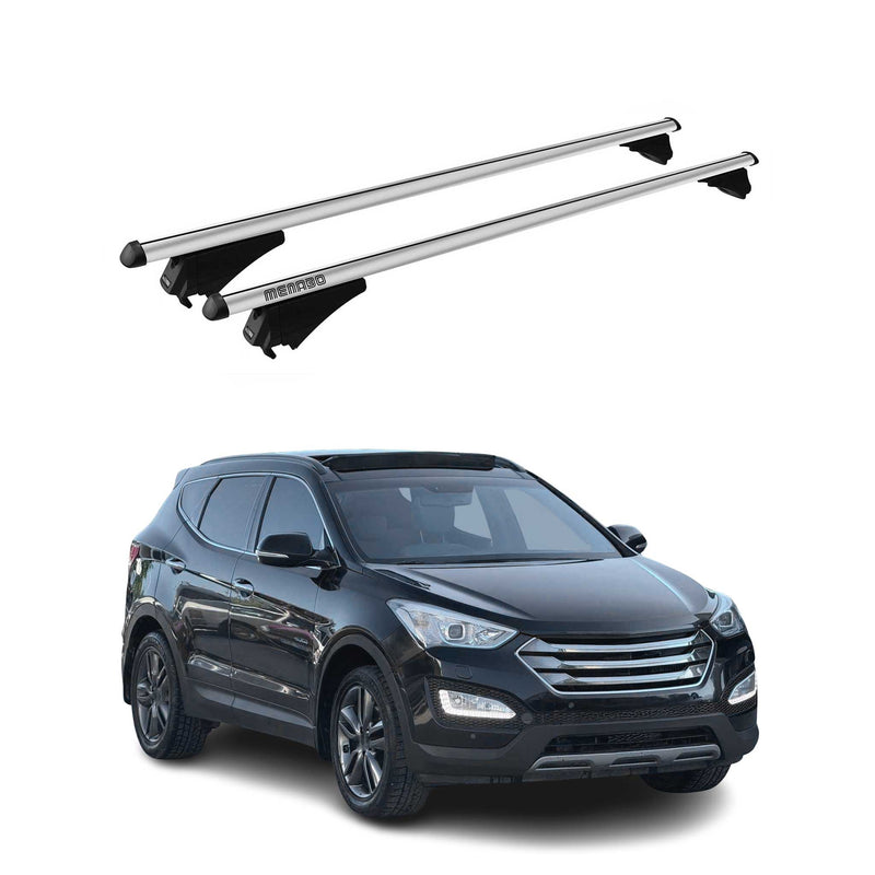 Portapacchi Menabo per Hyundai Santa Fe 2012-2018 grigio alluminio 2x