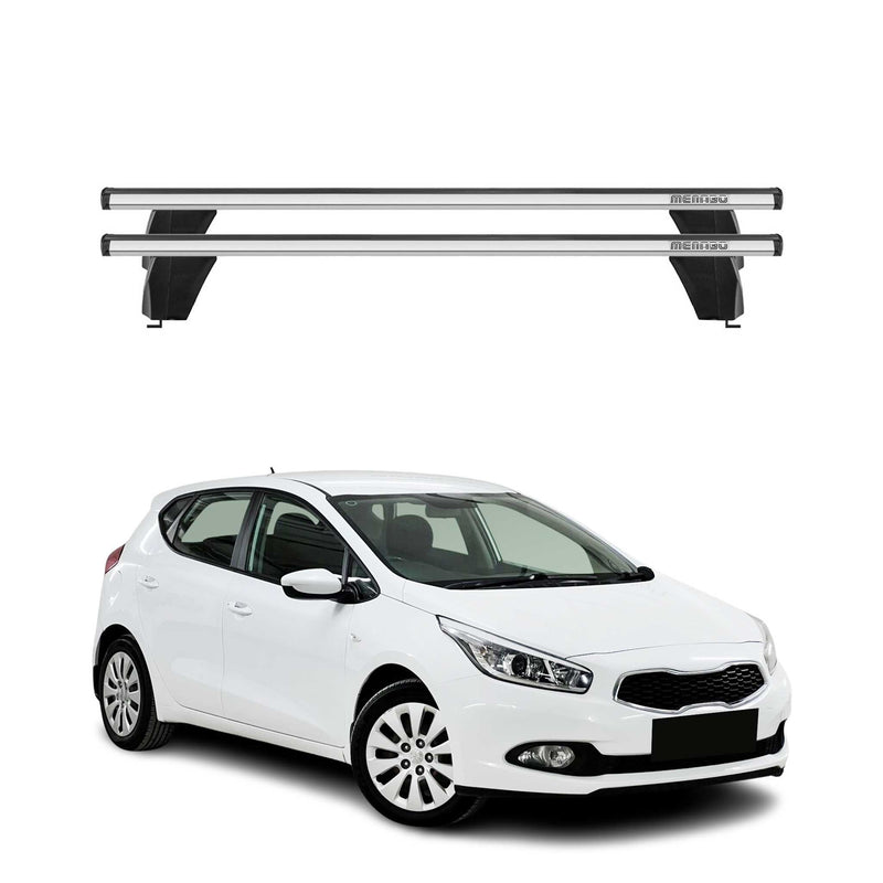Base portapacchi Menabo per Kia Ceed 2012-2018 barra trasversale ABE in alluminio argento