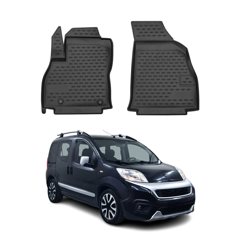 Tappetini Fiat Fiorino Qubo 2008-2021 in TPE Nero 2 pezzi