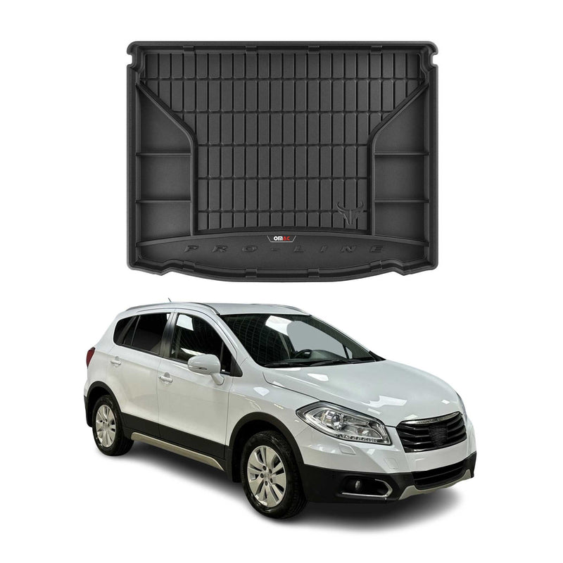 Vasca baule in gomma OMAC per Suzuki SX4 S-Cross 2013-2018 TPE Nero superiore