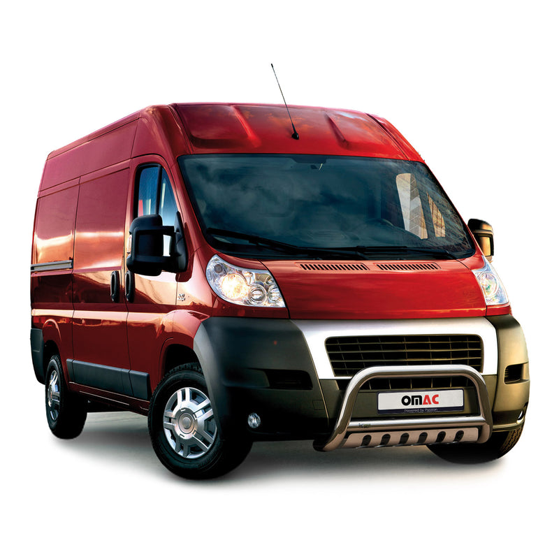 Barra di protezione anteriore per Fiat Ducato 2006-2016 con ABE in acciaio inox argento
