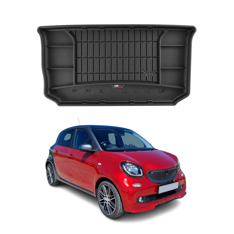 Vasca portabagagli in gomma OMAC per Smart Forfour 2015-2018, vasca portabagagli in TPE, nera