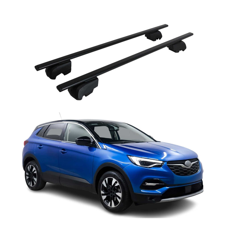 Portapacchi da tetto per Opel Vauxhall Grandland X 2017-2021 ABE Nero
