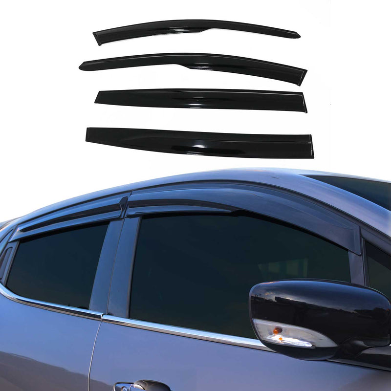 4 deflettori d'aria e deflettori antipioggia per Dacia Sandero 2021-2025 in acrilico scuro