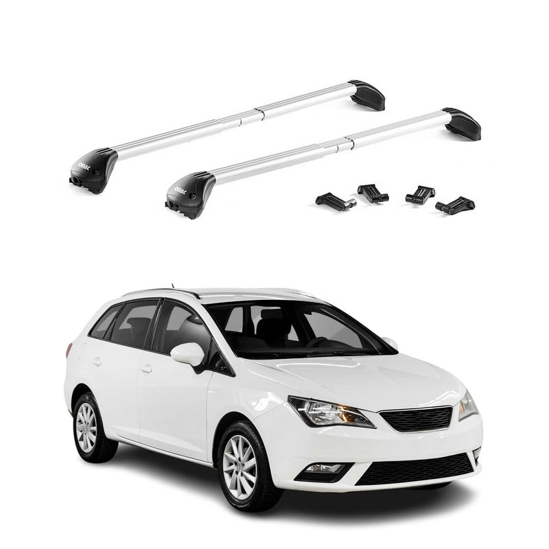 Portapacchi da tetto per Seat Ibiza Wagon 6J-6P 2010-2017 Alu Silver 2x ABE
